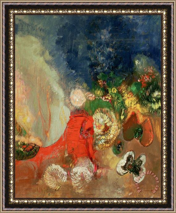 Odilon Redon The Red Sphinx Framed Painting