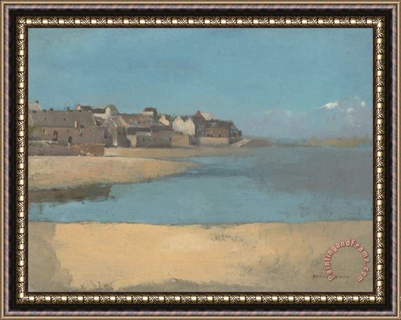 Odilon Redon Village by The Sea in Brittany Framed Print