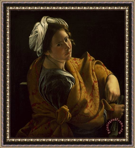Orazio Gentileschi Portrait of a Young Woman As a Sibyl Framed Painting