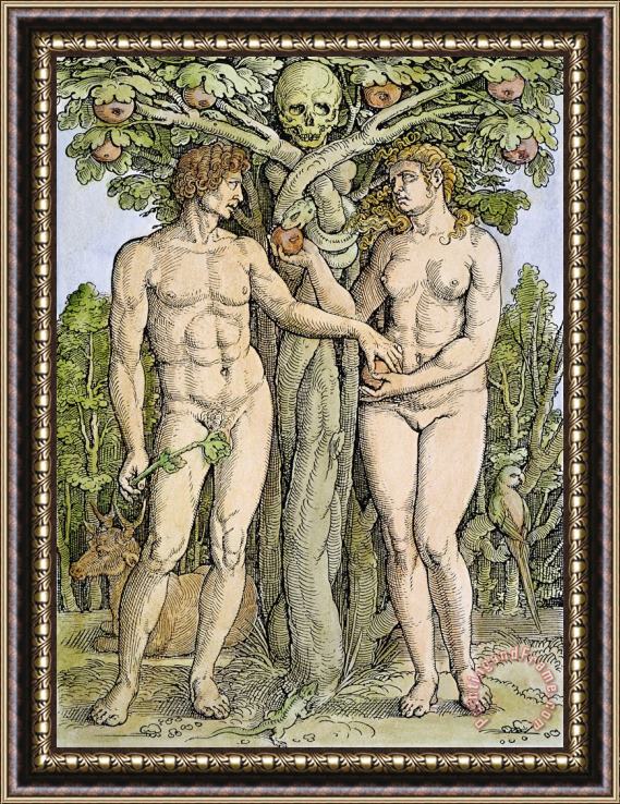 Others Adam And Eve Framed Painting