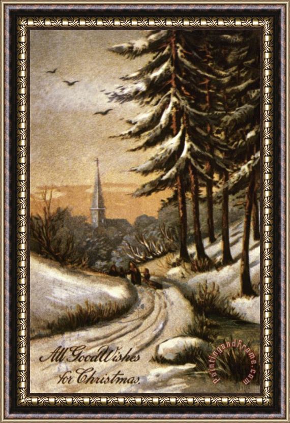 Others American Christmas Card Framed Painting