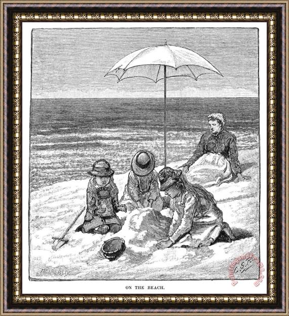Others Beach Scene, 1879 Framed Print