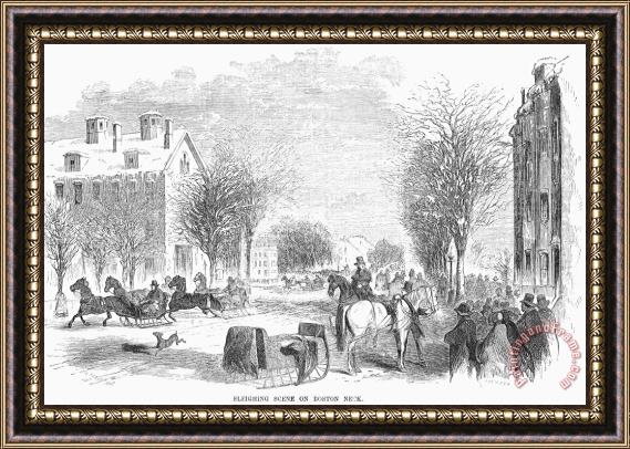 Others Boston: Sleighing, 1855 Framed Print