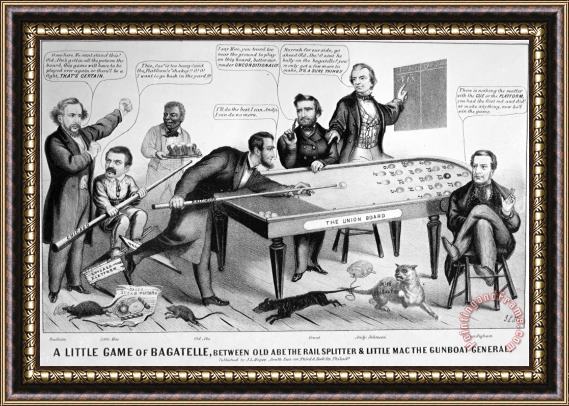 Others Cartoon: Election Of 1864 Framed Painting