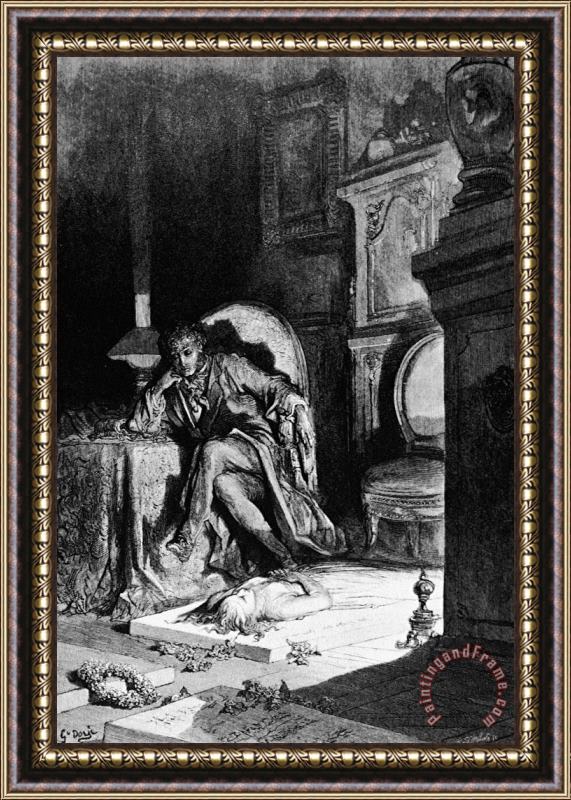 Others Dore: The Raven, 1882 Framed Painting