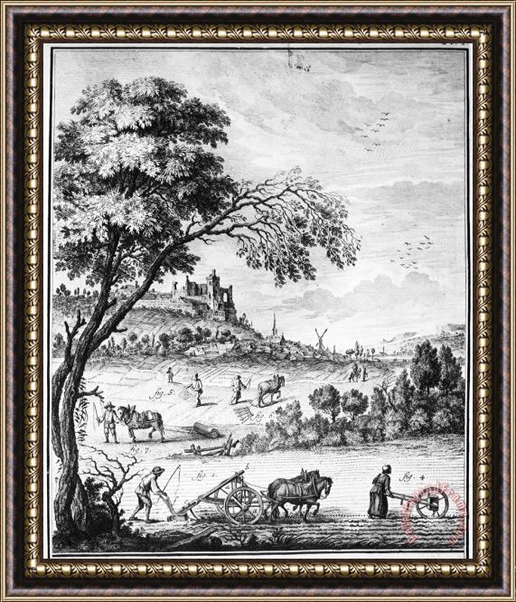 Others France: Ploughing, 1763 Framed Painting