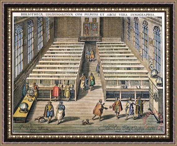 Others Leyden: Library, 1610 Framed Painting