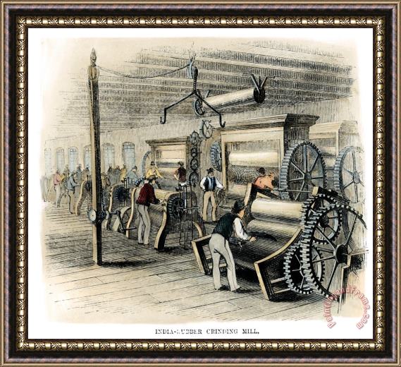 Others RUBBER MILL, 19th CENTURY Framed Print