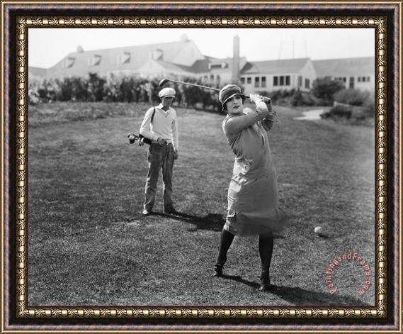 Others Silent Film Still: Golf Framed Print