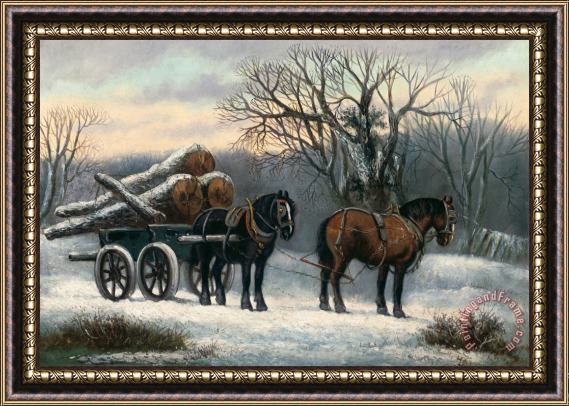 Others The Timber Wagon in Winter Framed Print