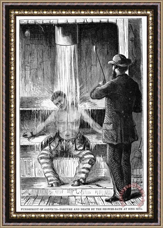 Others TORTURE AT SING SING c1869 Framed Painting