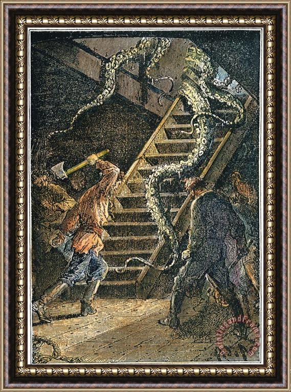 Others Verne: 20,000 Leagues, 1870 Framed Painting