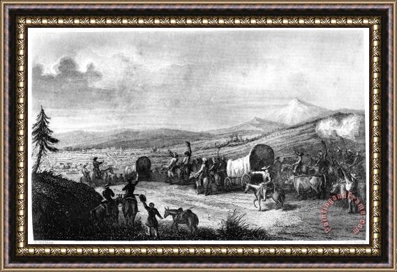 Others WAGON TRAIN, c1844 Framed Painting