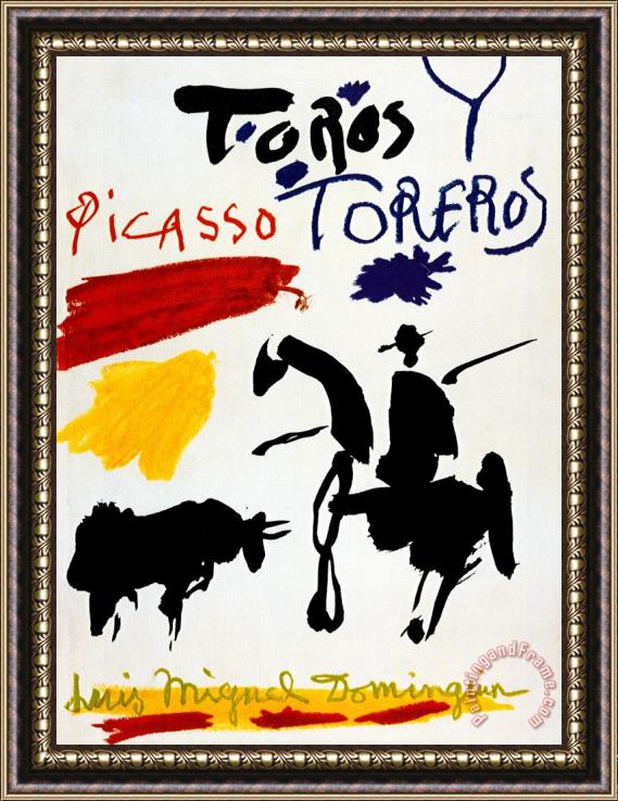 Pablo Picasso Bull with Bullfighter Framed Print