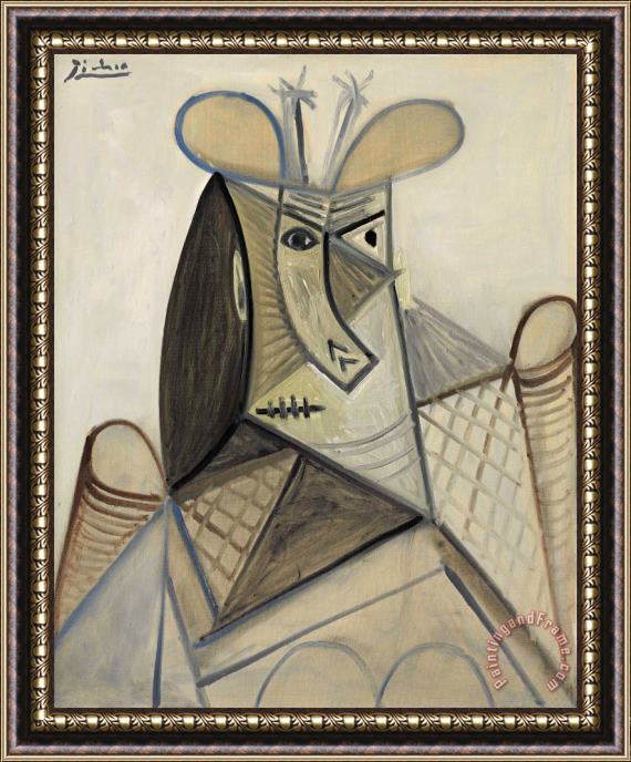 Pablo Picasso Buste De Femme Au Chapeau (dora Maar) Framed Print