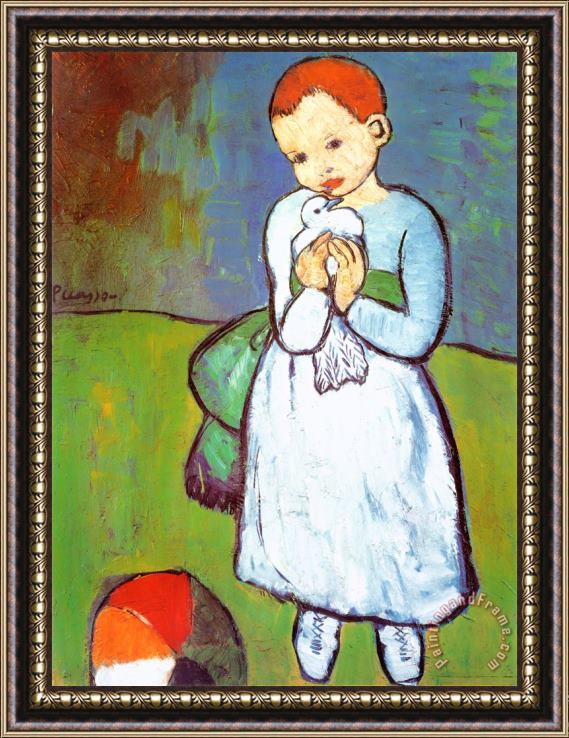 Pablo Picasso Child with a Dove C 1901 Framed Print
