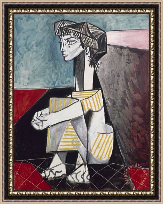 Pablo Picasso Jacqueline Aux Mains Croisees (jacqueline with Crossed Hands) Framed Print
