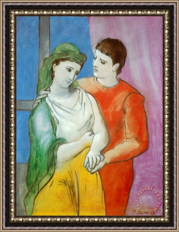 Pablo Picasso Masterworks of Art The Lovers Framed Print