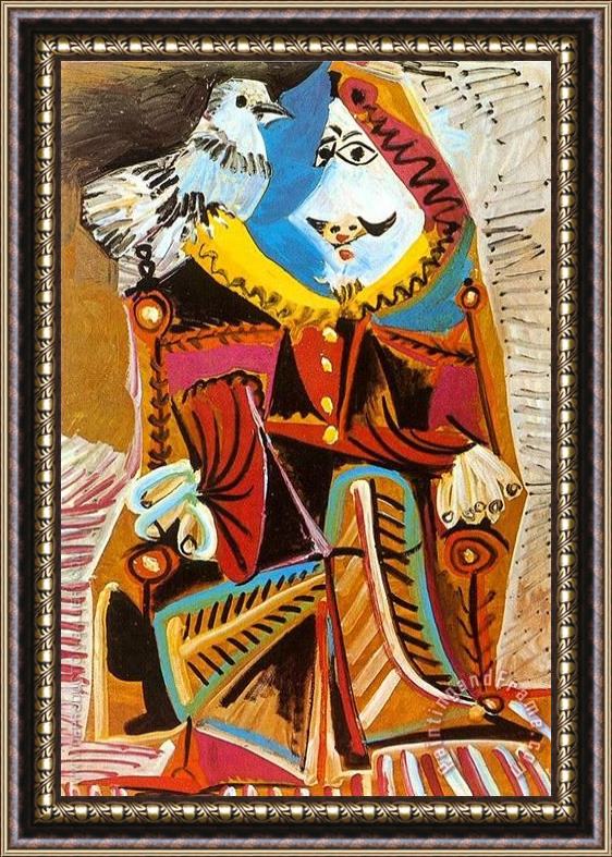 Pablo Picasso Musketeer with Dove 1969 Framed Painting
