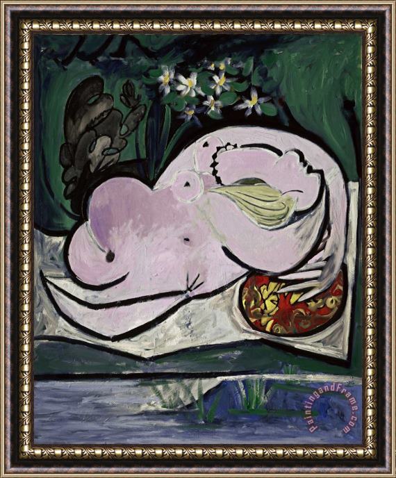 Pablo Picasso Nu Dans Un Jardin (nude in The Garden) Framed Painting