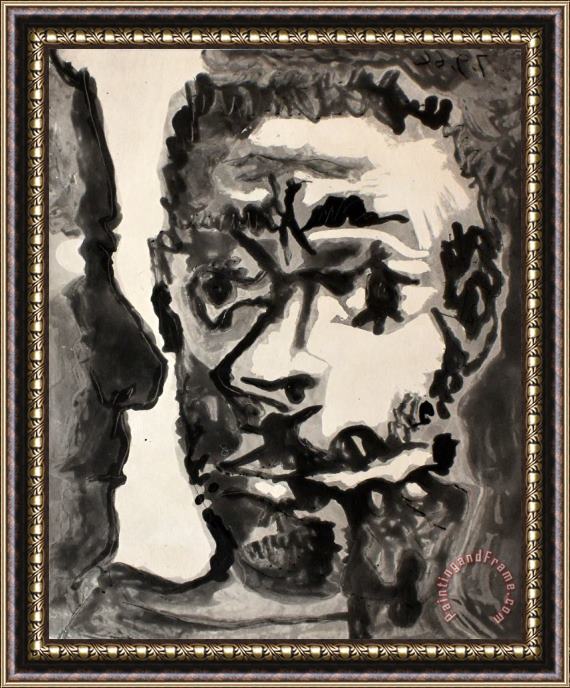 Pablo Picasso Smoker with a Man Fumeur Avec Un Homme, 1964 Framed Print