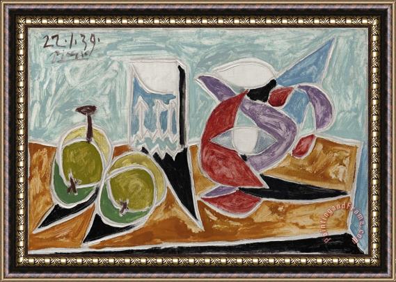 Pablo Picasso Still Life: Fruits And Pitcher (nature Morte: Fruits Et Pot) Framed Print