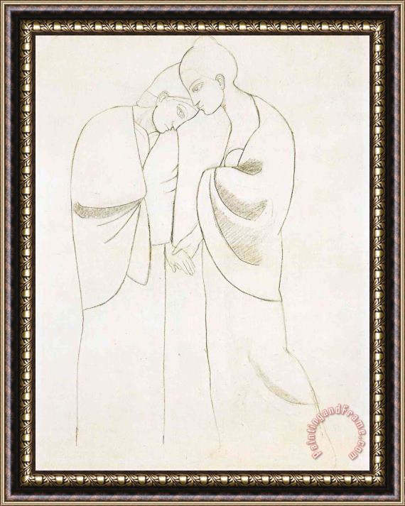 Pablo Picasso Study to Two Sisters 1902 Framed Painting
