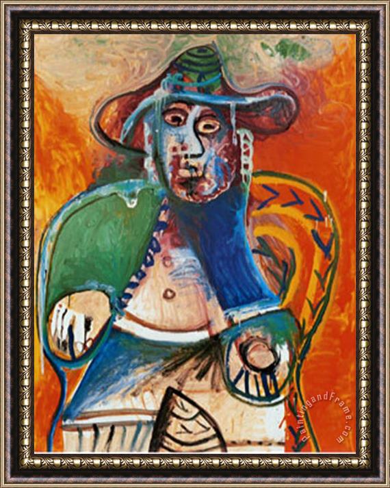 Pablo Picasso Vieil Homme Assis Mougins C 1970 Framed Print