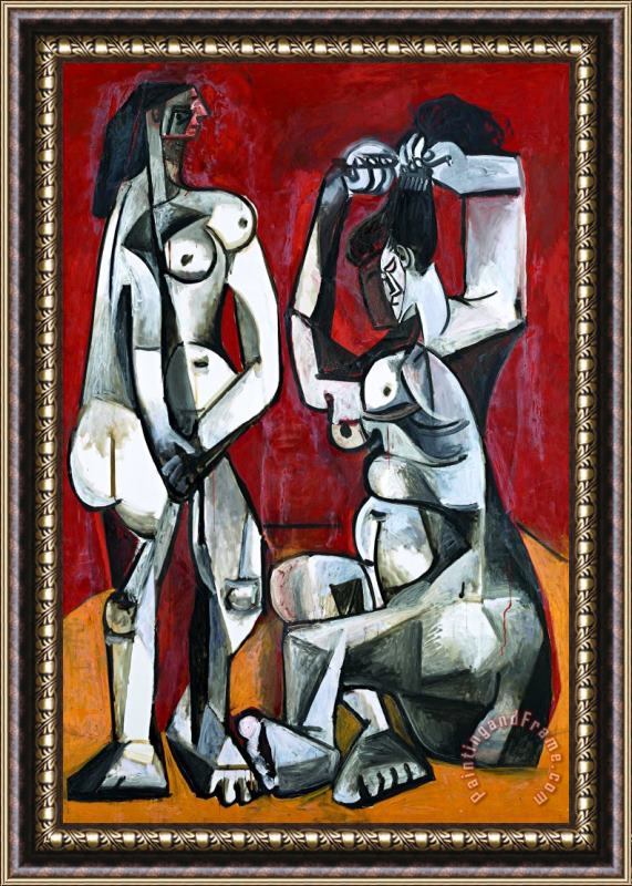 Pablo Picasso Women And Their Toilette Framed Painting