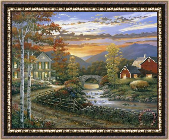 pallet Autumn Barn Framed Painting