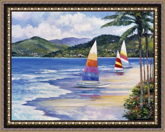 pallet Seaside Sails Framed Painting