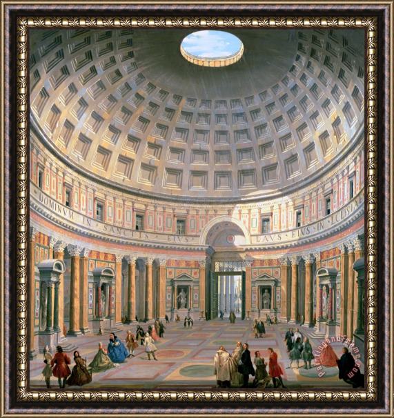 Panini Interior Of The Pantheon Framed Painting