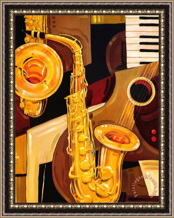 Paul Brent Abstract Sax Framed Painting