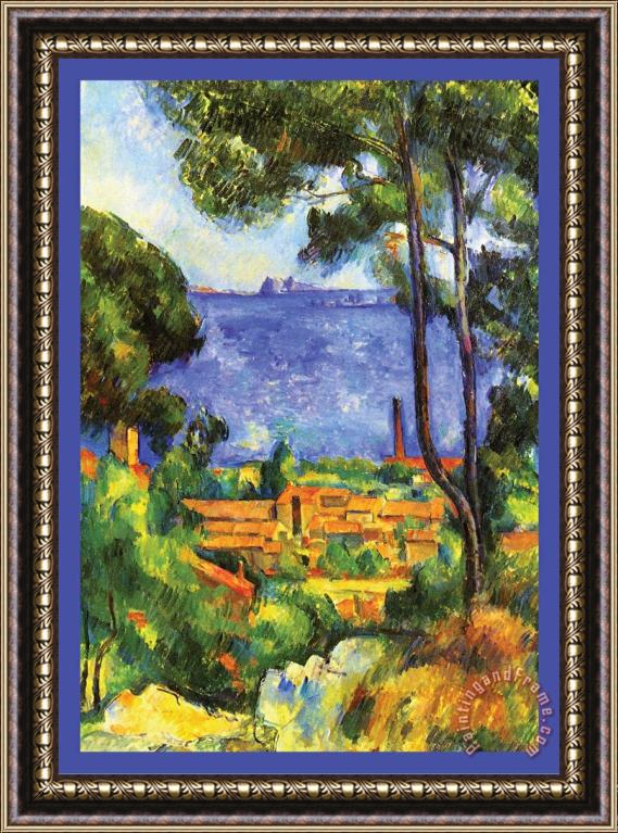 Paul Cezanne A View Through The Trees of Framed Painting
