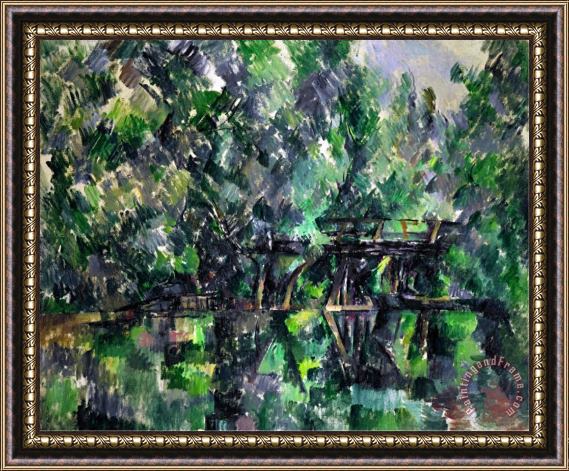 Paul Cezanne Bridge Over a Pond 1895 1898 Framed Painting