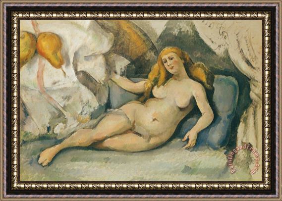Paul Cezanne Female Nude on a Sofa Framed Print