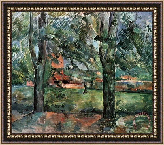 Paul Cezanne Field at Jas De Bouffan Framed Painting