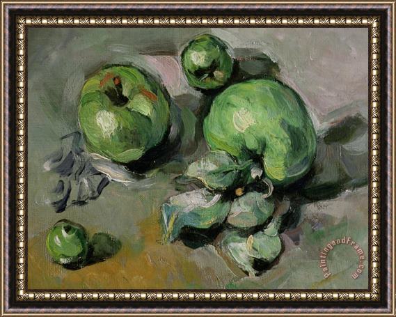 Paul Cezanne Green Apples Framed Painting