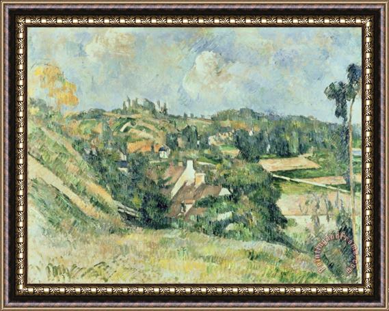 Paul Cezanne Houses of Valhermeil Seen in The Direction of Auvers Sur Oise 1882 Framed Painting