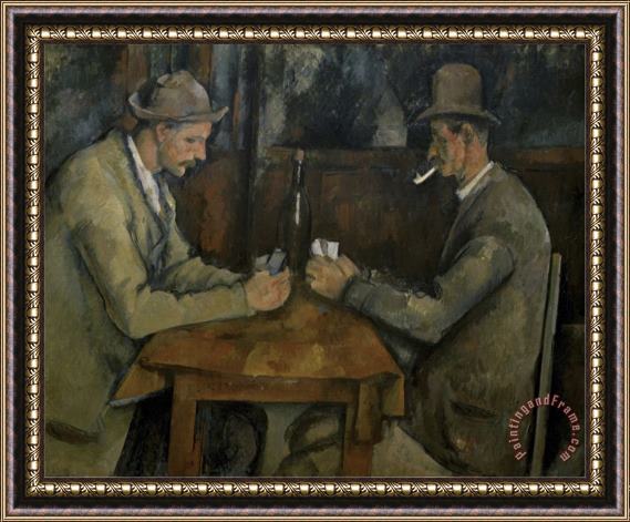 Paul Cezanne Les Joueurs De Cartes Framed Painting