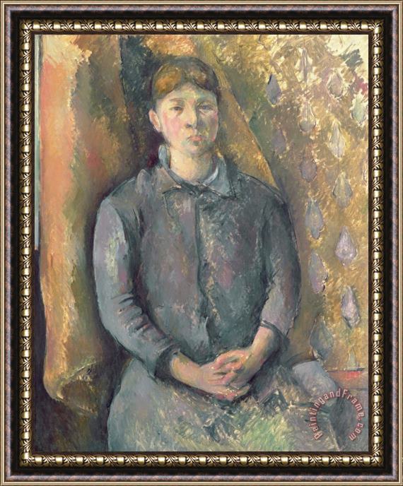 Paul Cezanne Madame Cezanne C 1886 Oil on Canvas Framed Painting