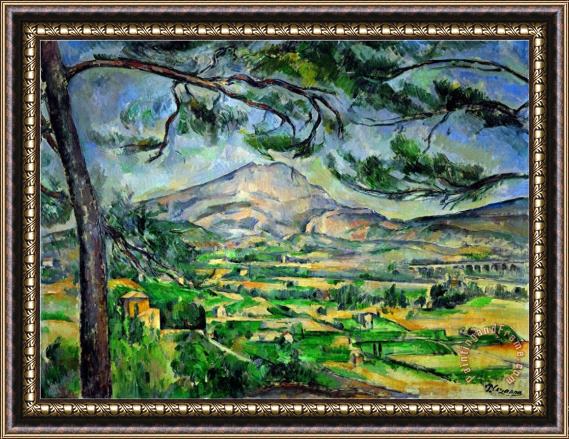 Paul Cezanne Mont Sainte Victoire with Large Pine Tree Circa 1887 Framed Painting