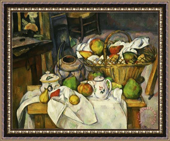 Paul Cezanne Nature Morte Au Panier 1888 90 Still Life with Basket Framed Painting