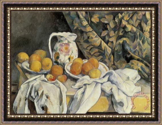 Paul Cezanne Still Life with Drapery Framed Painting