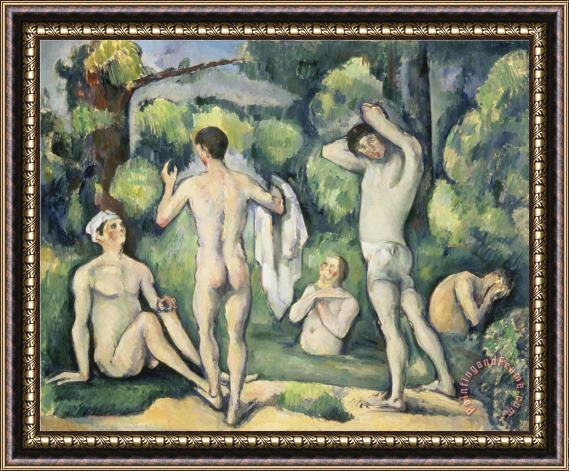 Paul Cezanne The Five Bathers Ca 1880 82 Framed Print