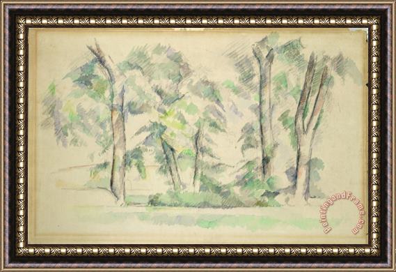 Paul Cezanne The Large Trees at Jas De Bouffan C 1885 87 Framed Painting
