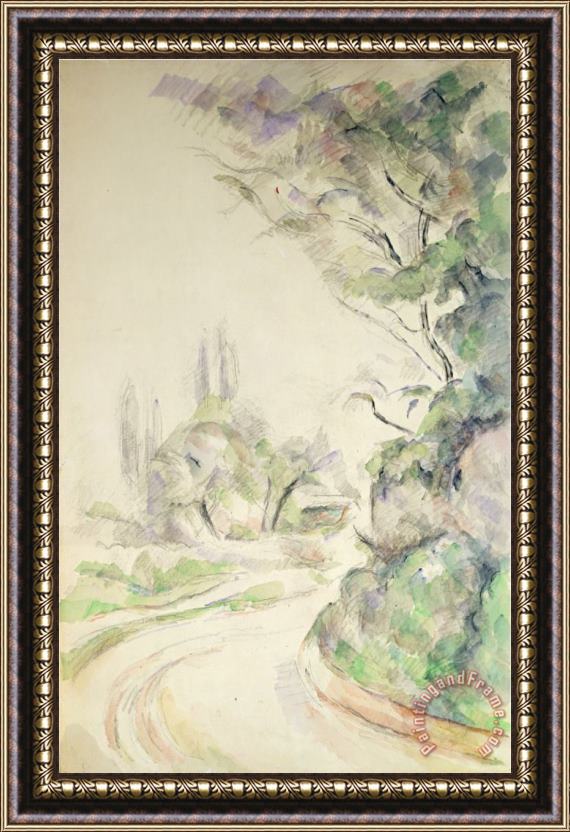 Paul Cezanne The Winding Road C 1900 06 Framed Print