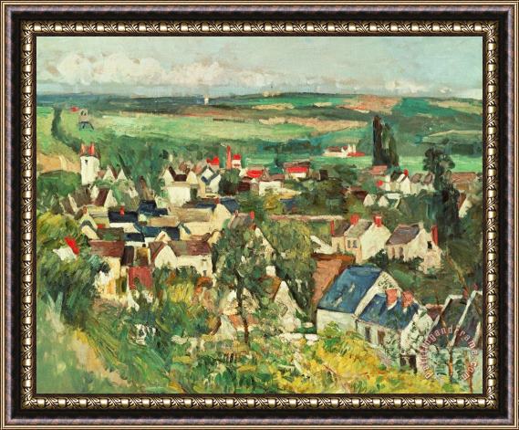 Paul Cezanne View Of Auvers From Above Framed Painting