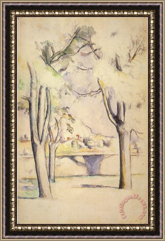 Paul Cezanne View Thru The Trees 1887 Framed Print