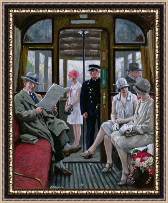 Paul Fischer Copenhagen Tram Framed Painting